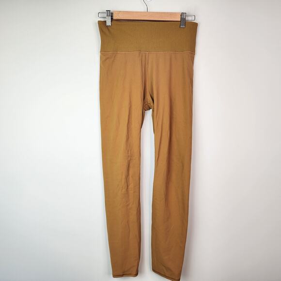 Vuori Rib Studio Leggings Dark Golden Women's Size Small - Picture 2 of 7